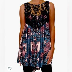 Free People Count Me in Trapeze Mini Dress Top